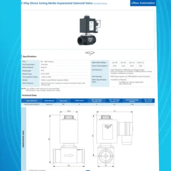 MEDIA SEPRATED SOLENOID VALVE 2 WAY - Image 2
