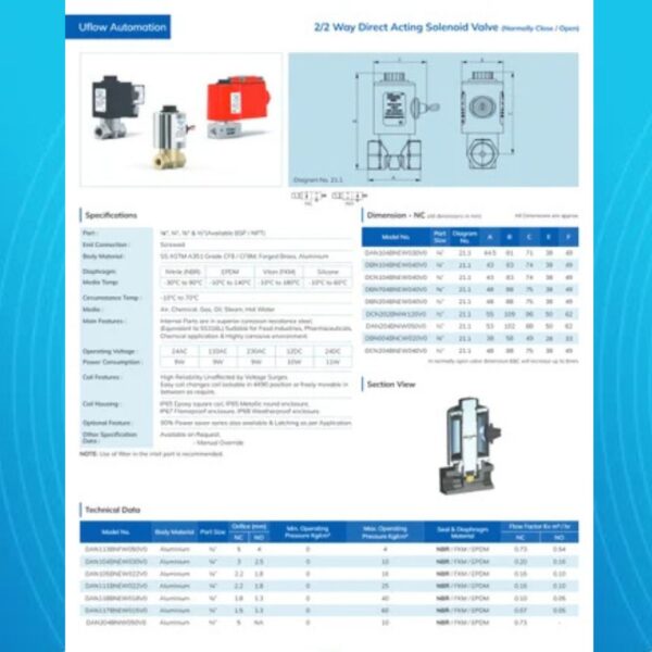 2/2 WAY DIRECT ACTING SOLENOID VALVE (Normally Close / Open) - Image 2