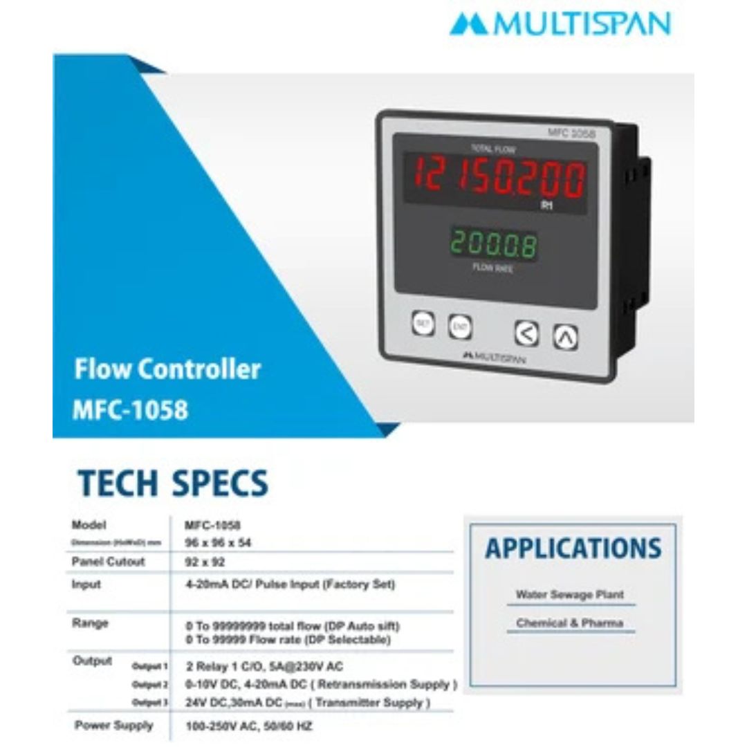 Digital Flow Totalizer MULTISPAN MFC-1058 - Image 2