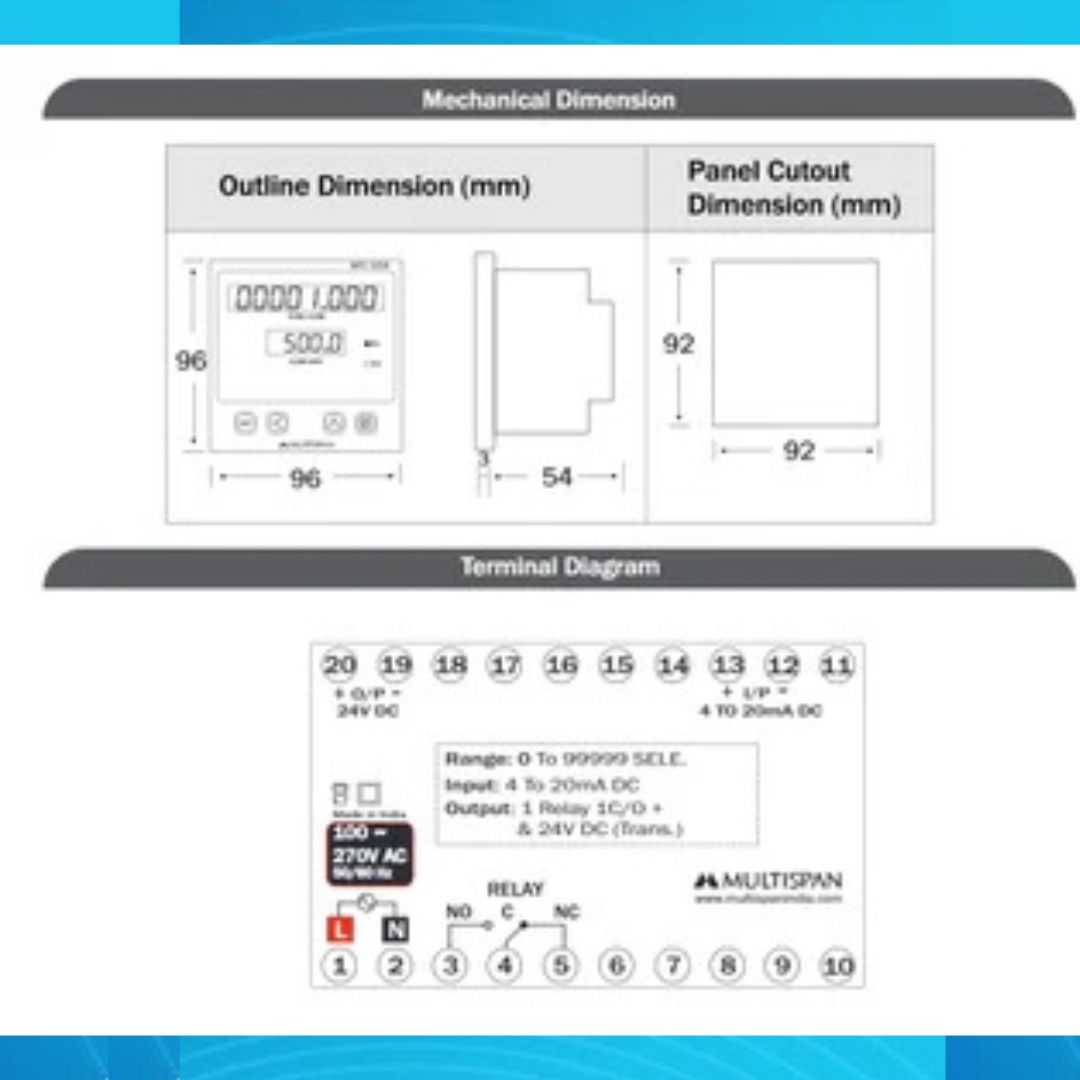 Digital Flow Totalizer MULTISPAN MFC-1058 - Image 3