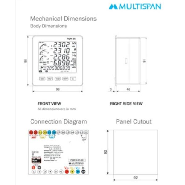 Digital Multifunction Power Meter MULTISPAN PQM-16 - Image 5
