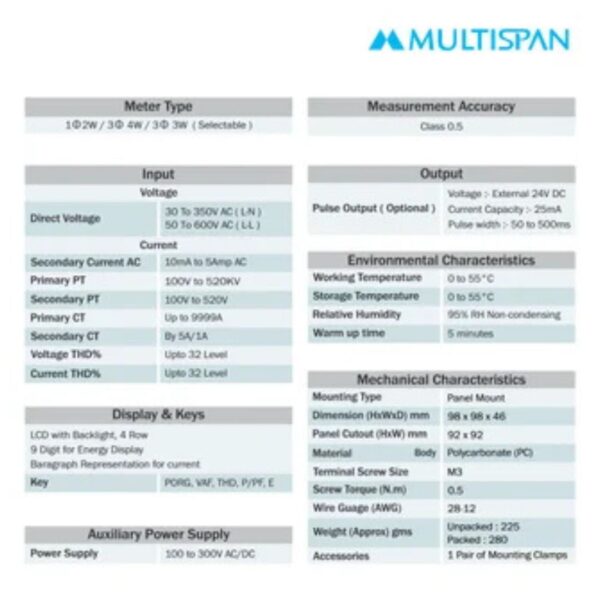 Digital Multifunction Power Meter MULTISPAN PQM-16 - Image 6