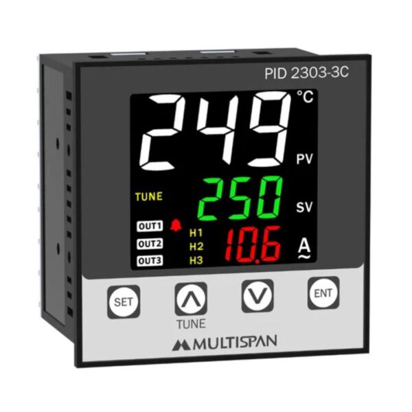 MULTISPAN PID-2303-3C PID Controller with Ampere Indication-3 OUTPUT - Image 3