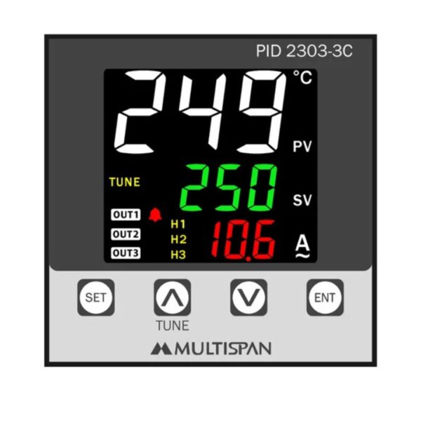 MULTISPAN PID-2303-3C PID Controller with Ampere Indication-3 OUTPUT