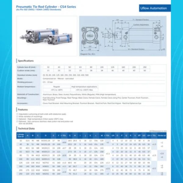 PNEUMATIC TIE ROD CYLINDER - Image 2